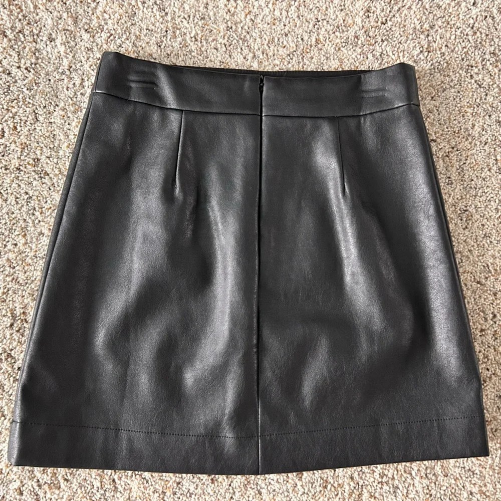 J. Crew Classic Faux Black Leather Skirt - Picture 2 of 5